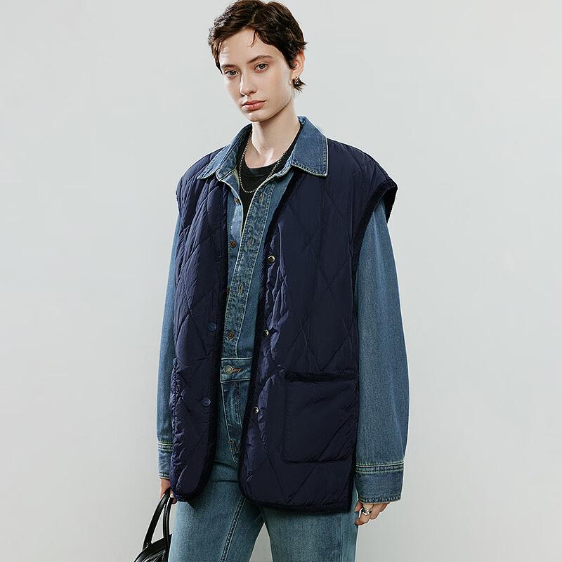 Chuyu Women's Retro Quilted Padded Workwear Vest