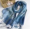 65x185cm Farbverlauf Blau Leinen Weiche Schals Damen 100% Leinen Schal Sommer Reise Sonnenschutz Langer Schal Elegant Damen Hijab