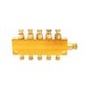 Aluminum Brass Lubrication Distribution Manifold with Metering Screws and Two Mounting Holes for Machine Service