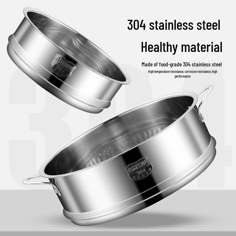 304 Stainless Steel Steamer Basket: Multi-Purpose Steaming Rack, Tray, Milk Pot, and Electric Wok Accessory.
