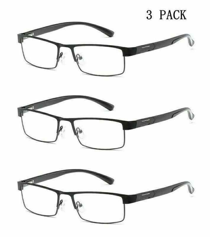 Lot de 3 Lunettes de Lecture pour Homme Charnières à Ressort Métal Affaires 1.5 2.0 2.5 3.0 3.5 4.0