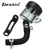Universal Motorcycle Brake Fluid Reservoir Rear Master Cylinder Tank Oil Cup with Pipe Bracket For Honda Suzuki and Most