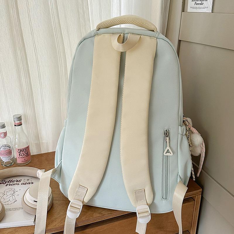 New Japanese ins fresh and sweet contrasting colors splicing bar pain bag girl junior high school students large-capacity backpack