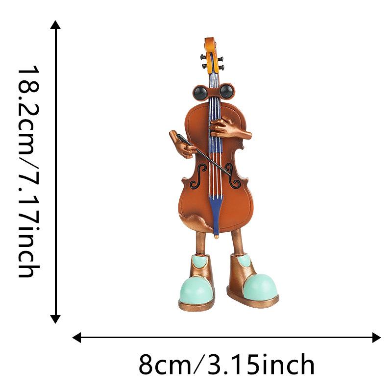 

Frog Violinist Statue Handcrafted Resin Sculpture Unique Musician Figurine for Home Bookshelf Decor Creative Gift Idea