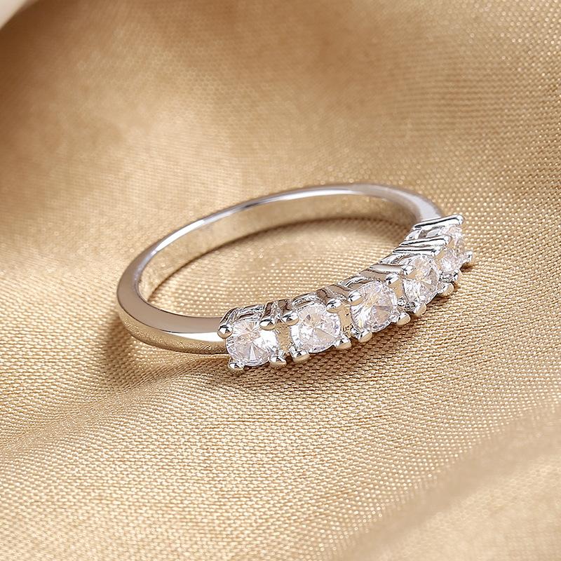 Lindon Classic Copper Alloy Zircon Ring Ladies Jewelry Wedding Promise Party Gift
