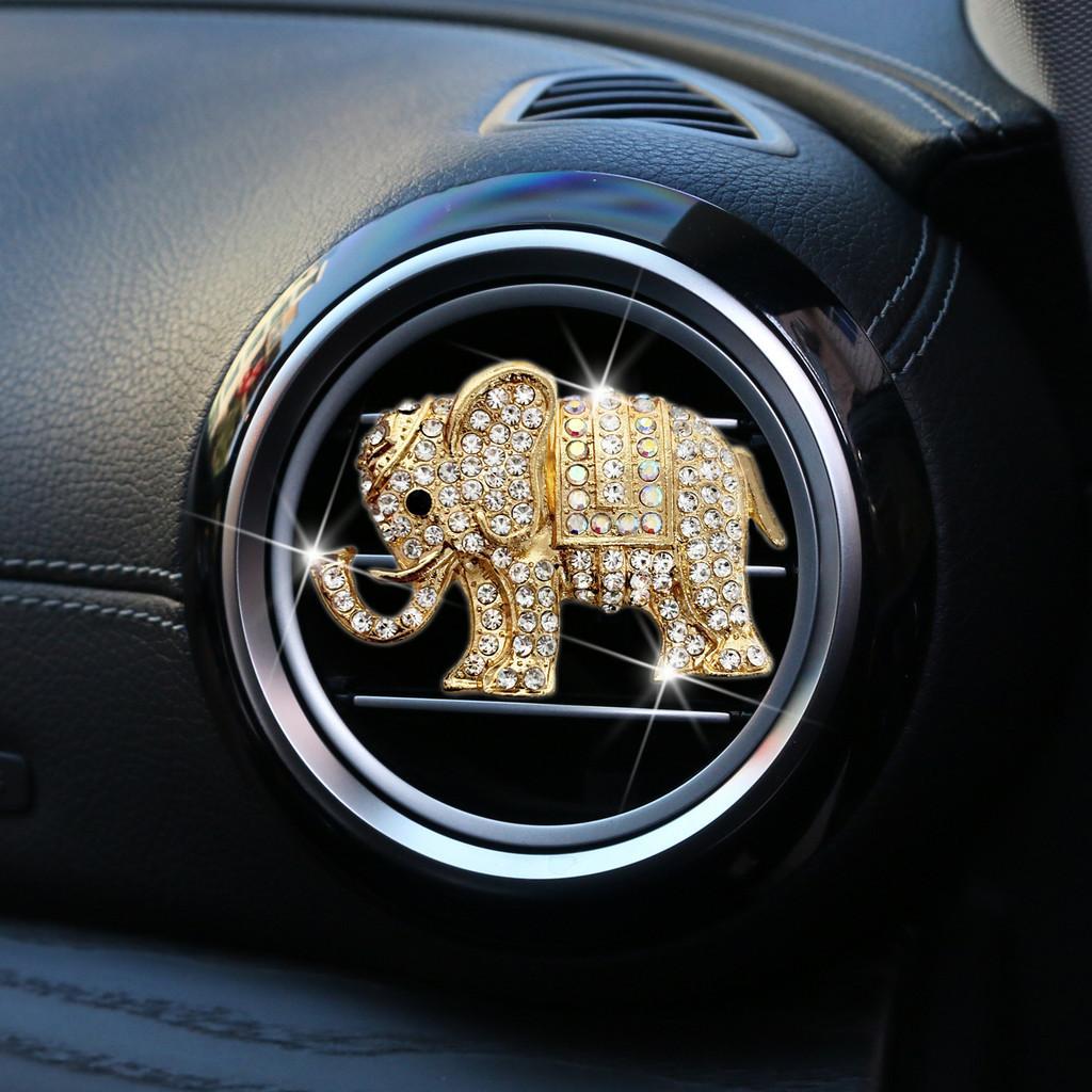 Requintado Ambientador de Clipe para Saída de Ar de Carro de Elefante Decoração de Strass Fragrância Floral Amadeirada