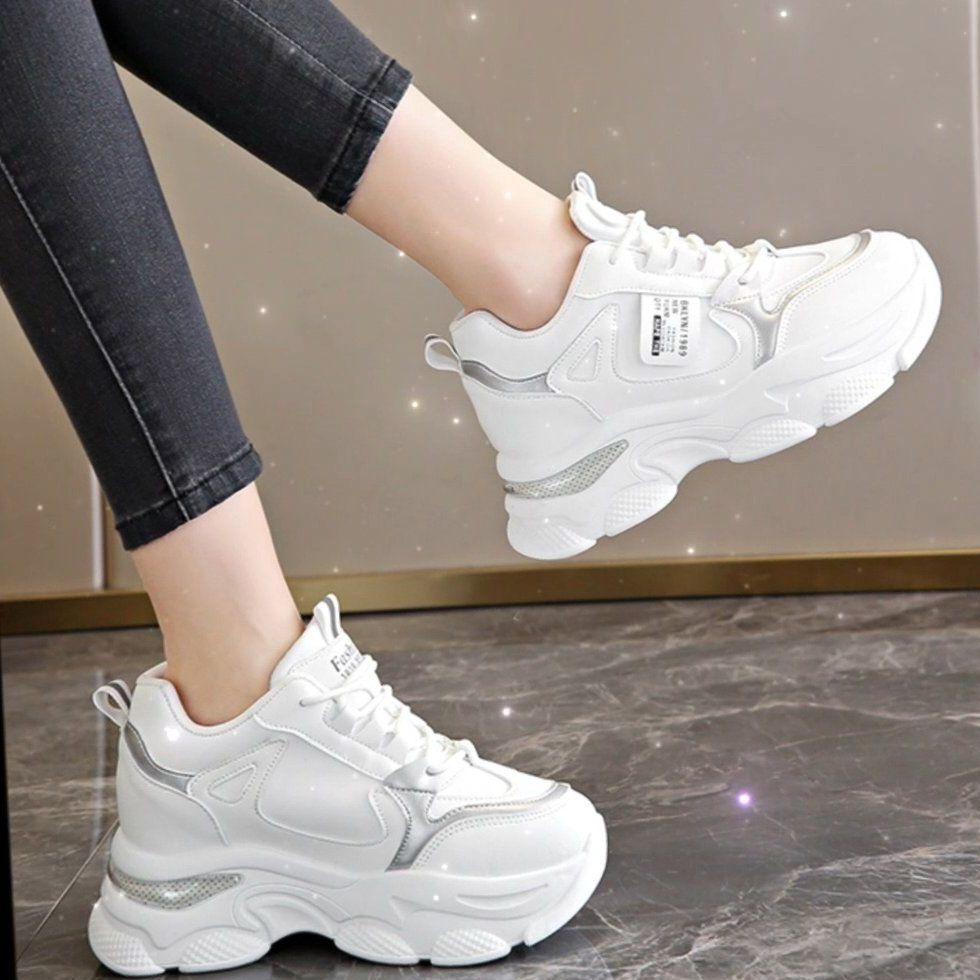 Inner Height-increasing Dad Shoes 2025 New Women's Spring and Autumn Thick-soled Air Cushion Shock-absorbing Sports Shoes Show Smaller Casual Women
