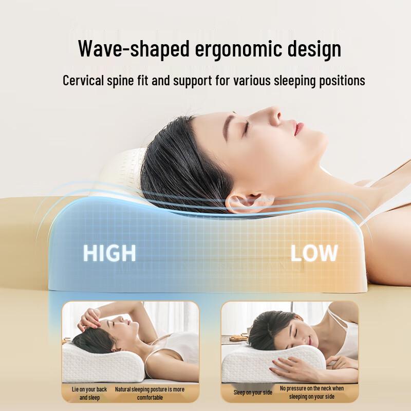 JD Zhizao Premium 94% Natural Latex Wave Pillow - Pair Gift Set
