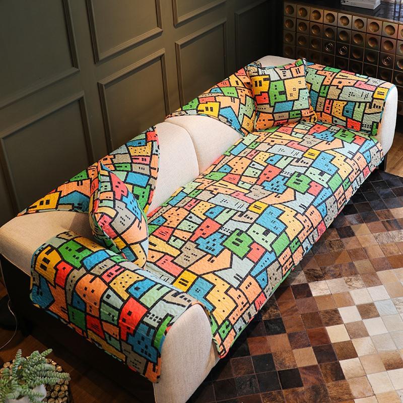 

Чехол на диванную подушку на все времена года, подушка сиденья из хлопчатобумажной ткани, домашний нескользящий универсальный чехол 70*70