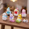 Christmas Desktop Ornaments Mini Snowman Figurine, Skiing Dolls, Small Car Ice Snow Theme Decor Dashboard Figurines, Micro Landscape for Dollhouse DIY