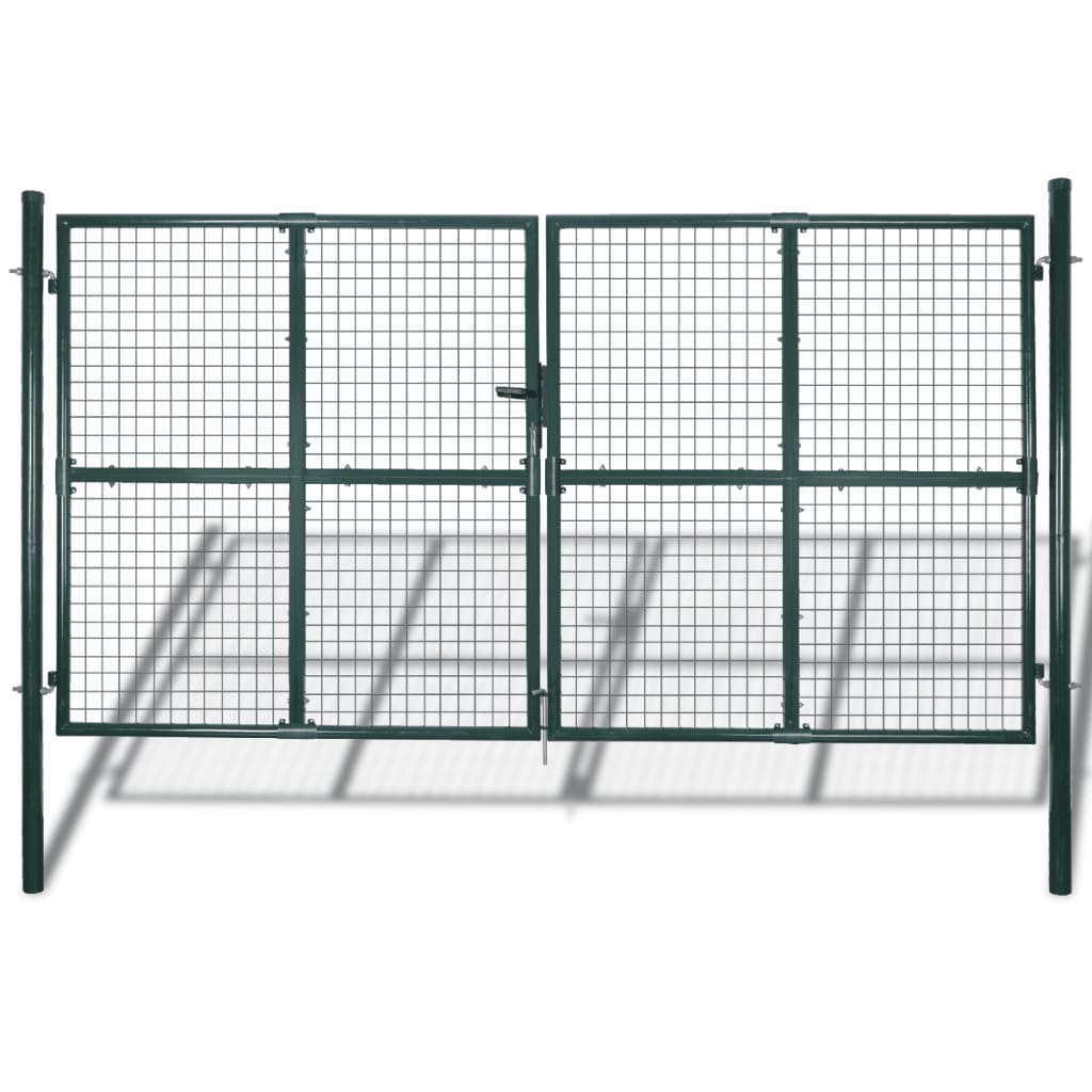 Doppelflügel Gartentor 300 x 150 cm Pulverbeschichteter Stahl