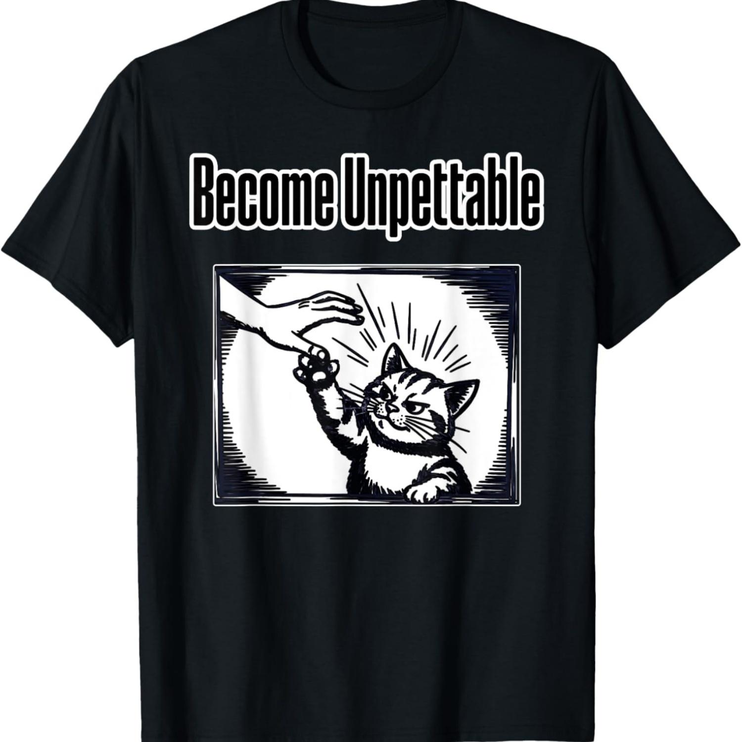 Become Ungovernable - Funny Angry Cat Meme T-Shirt T-Shirt S чёрный