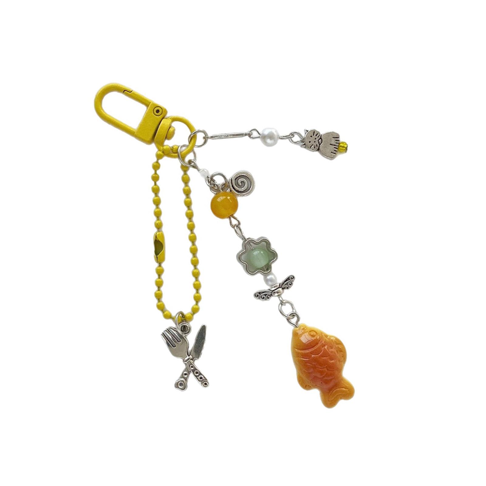 

Винтажные стили Y2K Подвеска для телефона в виде рыбки тайяки Милый японский брелок для девочек Милый аксессуар для сумки