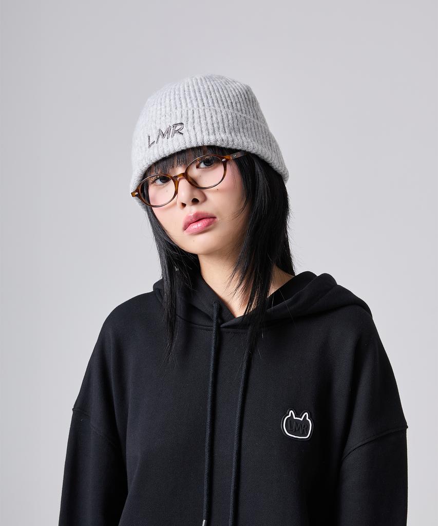 LMR Lettering Logo Embroidered Beanie Grey