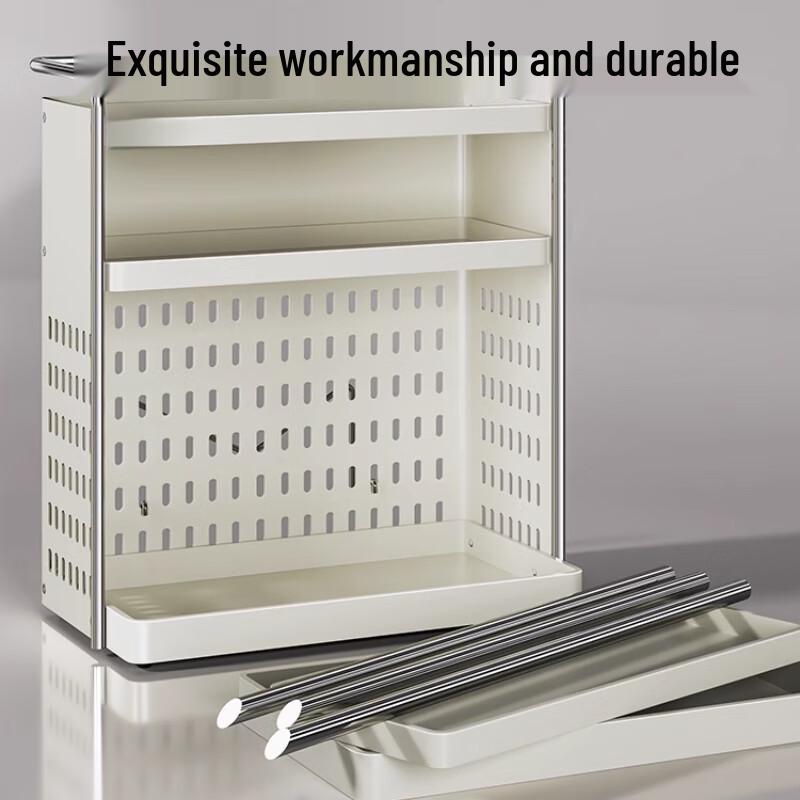 Yunshuang 3-Tier 40cm Kitchen Countertop Spice & Utensil Organizer with Pegboard