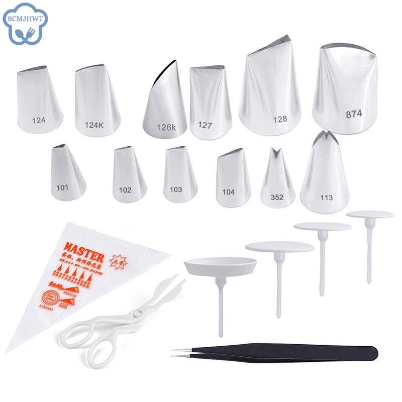 

28 шт. Набор насадок для кондитерского мешка, кондитерские рукава для торта, инструменты для украшения торта, карманные профессиональные насадки для крема, глазури 28PCS