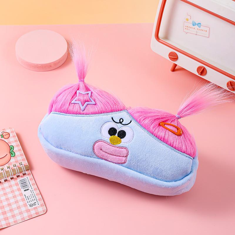 Fluffy Monster Pen Case With Large Eyes And Soft Plush For Girls And Kids