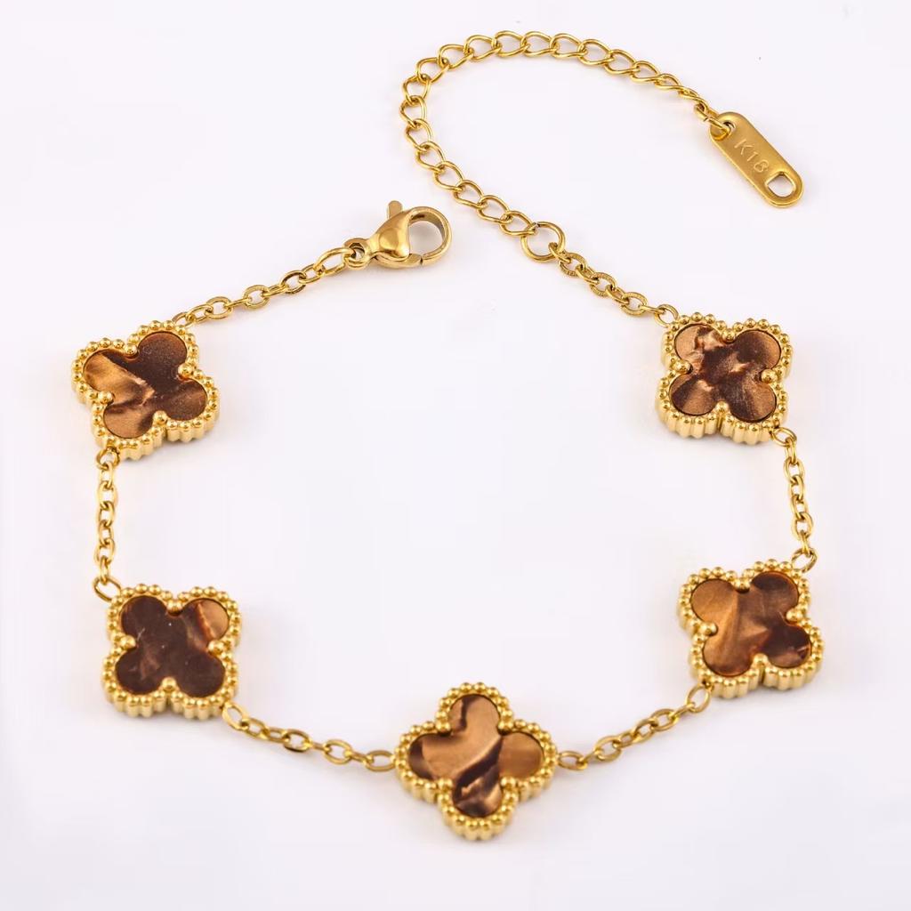 Bright Color 13mm Fashion Four-leaf Clover Bracelet Classic Versatile Models Women's Bracelet