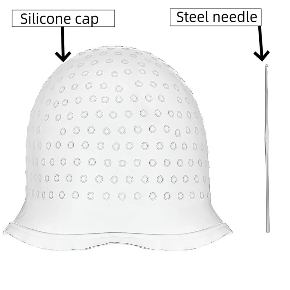 Silicone Highlighting Hat Solid Color Hair Dye Tool Silicone Hair Coloring Cap Home Hair Coloring