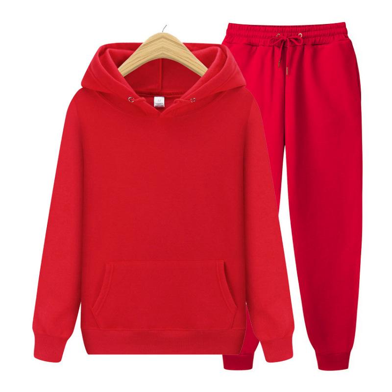 Men's Autumn/Winter Casual Hooded Sweatshirt & Long Pants Set for Fitness and Running.