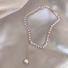 New Fashion Kpop Pearl Gold Color Goth Choker Necklace Cute Double Layer Beads Chain Pendant For Women Party Jewelry Girl Gift