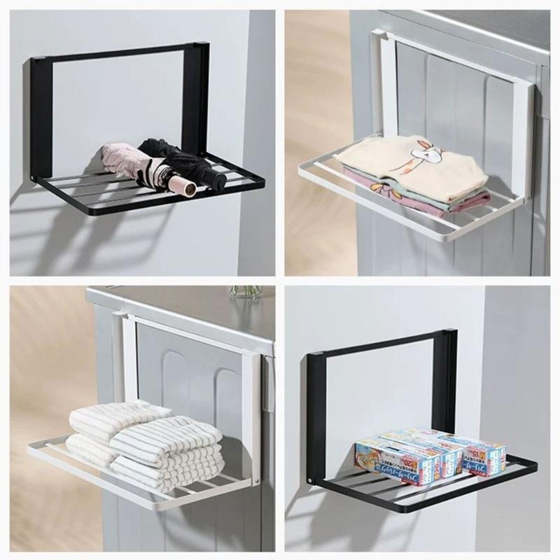 Foldable Bathroom Towel Holder No Tool Need Quick Assembly & Foldable Design Bracket Quick Fixing for Bathroom