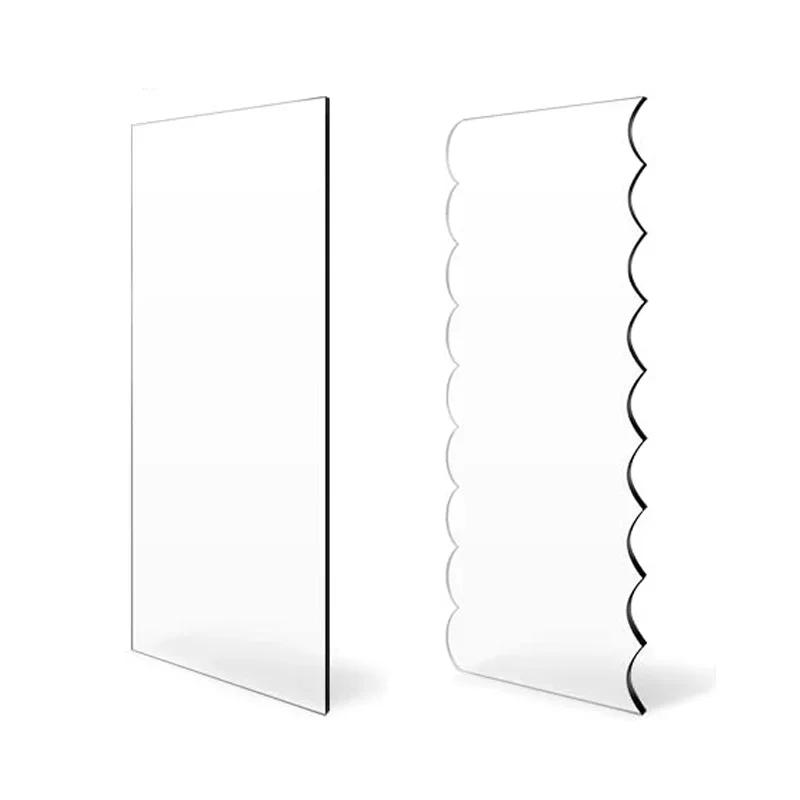 2pcs/Set Acrylic Cake Scraper Set Decorating Contour Stripe Cake Comb Saw Tooth Smoother Buttercream Frosting Scraper Cake Tools