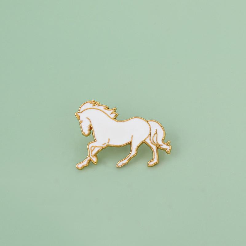 Fashion Horse Brooches For Women Unisex Enamel Animal Year Of The Horse Brooch Pins Party Gifts Jewelry Decoration Accessories
