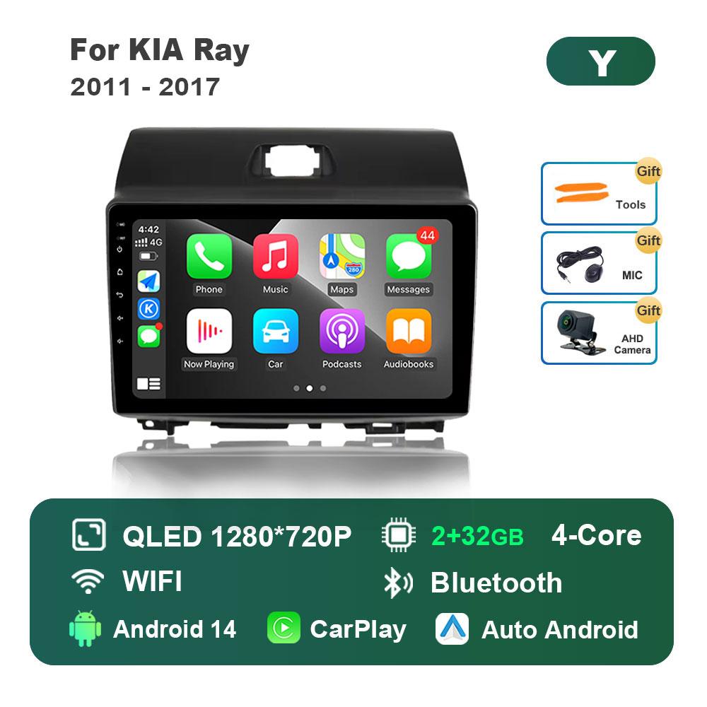 Android 14 for KIA Ray 2011 - 2017 GPS Navi Bluetooth Car Radio Video Multimedia Player WiFi HD Screen 4G DSP Stereo Auto Tools