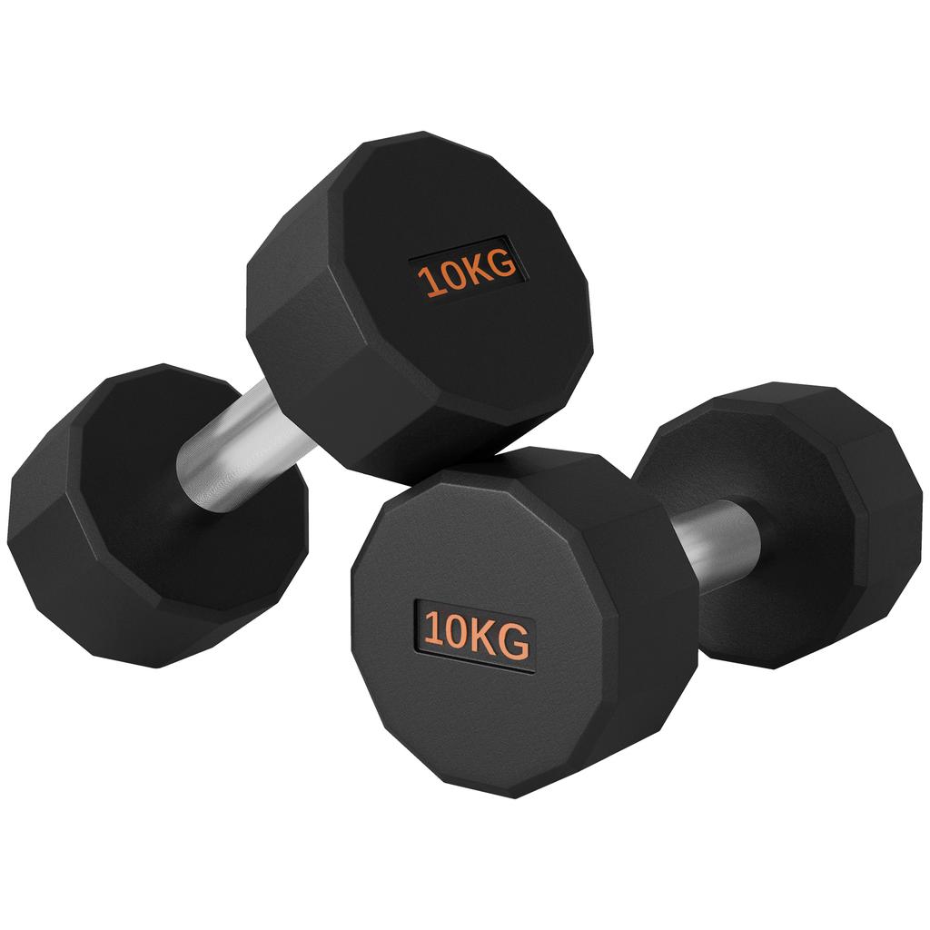 Dumbbells Weights Set with 12-Sided Shape and Non-Slip Grip for Men Women Home Gym Workout, 2 x 10kg