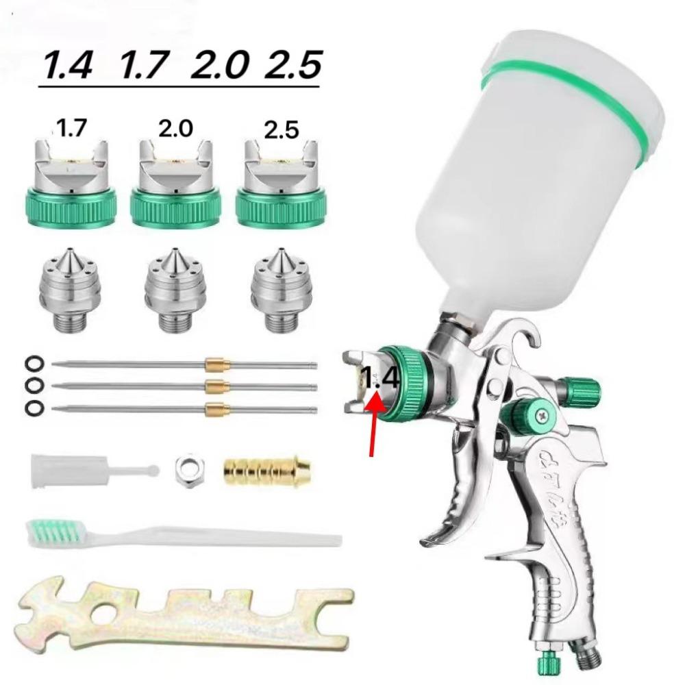 

Профессиональный HVLP краскопульт 1.4/1.7/2.0 мм сопло гравитационный аэрограф для покраски автомобилей зелёный