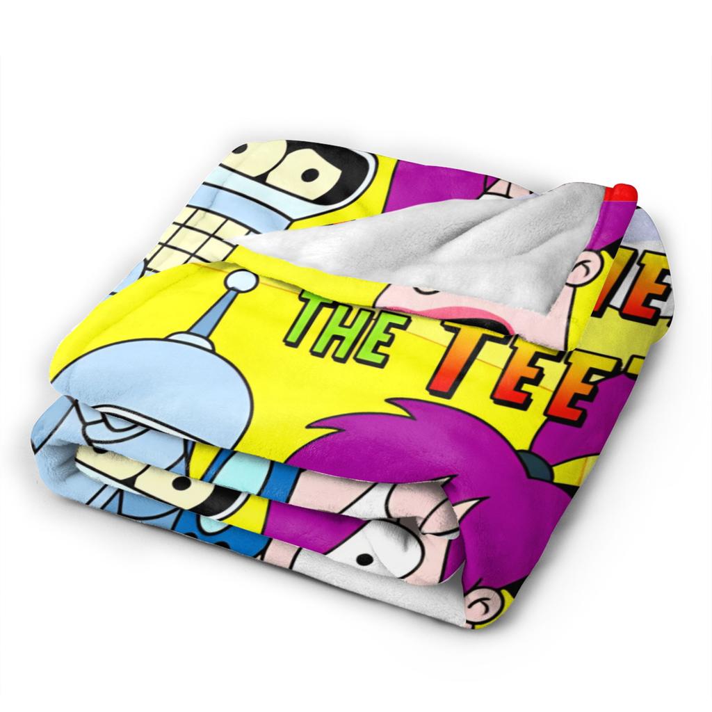 Futuramas Cartoon Comic Blanket Soft Print Plush Throw Blanket For Child Couch Bed Flannel Bedspread Bed Cover