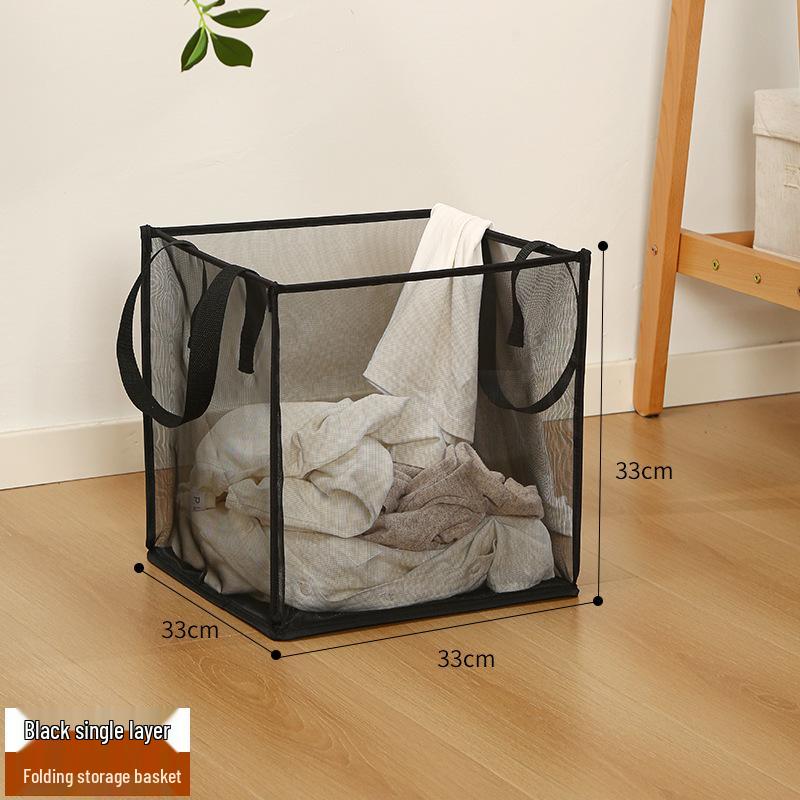 

Large Foldable Multi-functional Square Mesh Laundry Hamper for Bathroom or Toilet Room Storage 33*33*33CM
