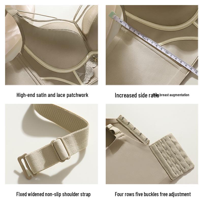 Seamless Push-Up Bra: Chest Minimizer & Anti-Sagging Shaping with Side Support, Wireless 3D Cups