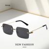 Vintage Square Rimless Sunglasses Women  Luxury  Designer Popular Small Rectangle Gradient Sun Glasses Fashion Shades