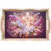 Diamond Painting Wooden Tray with Handle Wooden DIY Diamond Painting Tray Kit Serving Platter for Home Dining and Parties