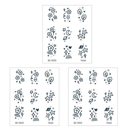 Yousheng 3Pcs Waterproof Tattoo Sticker for Men Women, Face Body Arm Chest Shoulder Thigh Waist Temporary Tattoo Decal, Long Lasting Body Art Fake