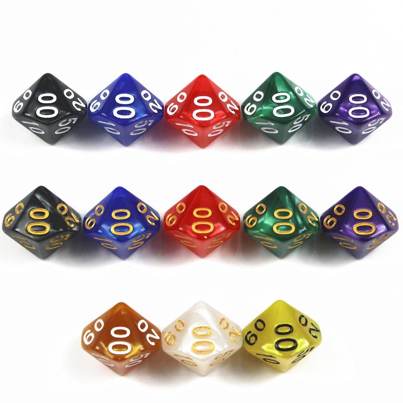 Mnohostěn D10(00-90) Kostky DND Sada kostek 10ks Vícestranné kostky pro zábavnou párty deskovou hru