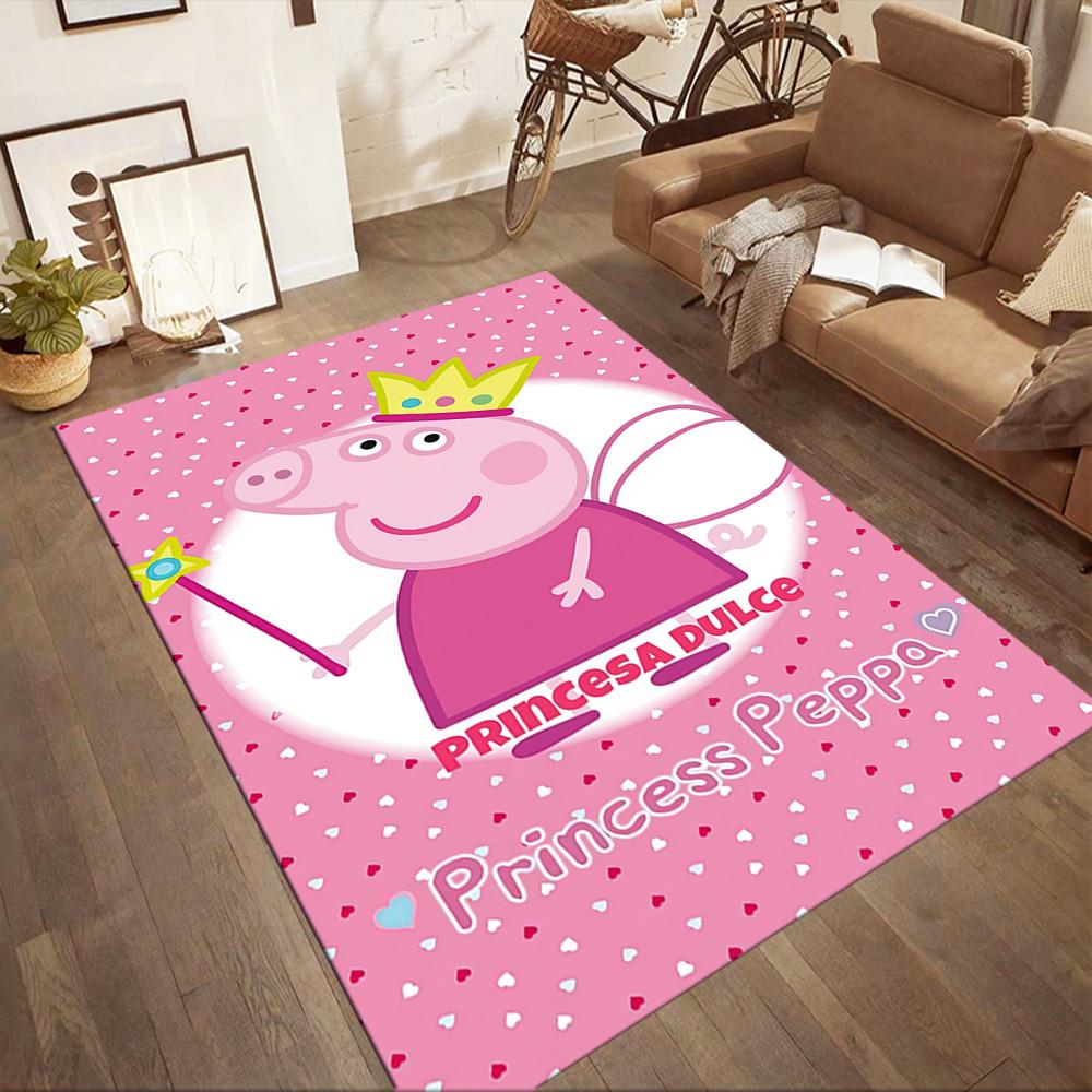 Peppa Pig's Garden Day Square rugs are a great choice for living rooms, bedrooms, home décor, and as gifts.