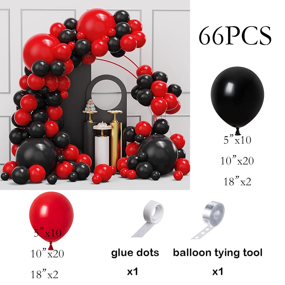 Black Red Balloons Garland Kit 2026 New Year Party Decor Balloon Arch Birthday Party Baby Shower Wedding Anniversary Decoration