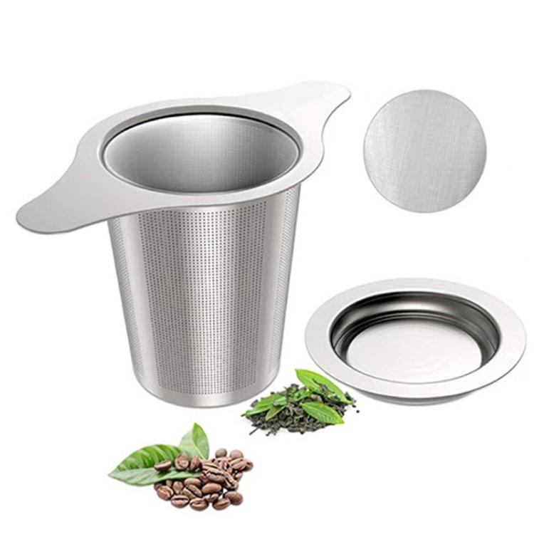 304 Stainless Steel Tea Strainer Household Double-Handle Tea Filter LsCook Oval Shape Dual Handle With Lid