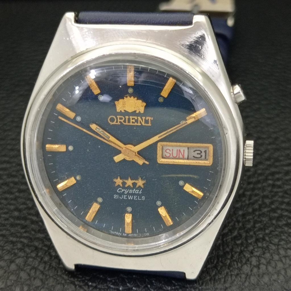 VINTAGE ORIENT CRYSTAL AUTOMATIC 46941 JAPAN MENS ORIGINAL DIAL WATCH A700717-5 R204-a700717