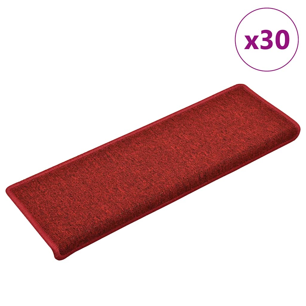 Step Mats 30 pcs. 65 x 21 x 4 cm Red Rectangular Edge