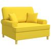XXL Armchair with Cushions Light Yellow Fabric