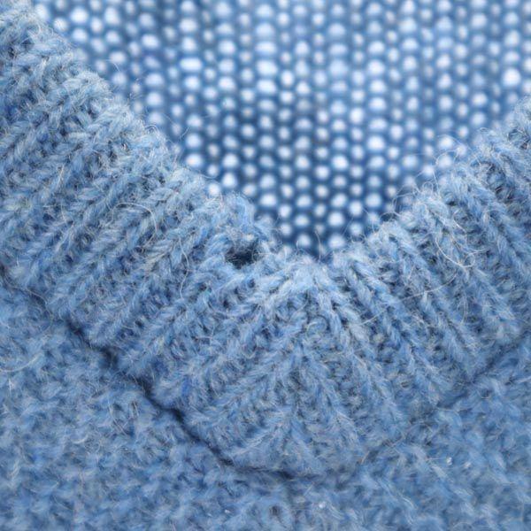 Sears 60s 70s Mohair Long Sleeve V Neck Knit L Blue Sweater Men's Used