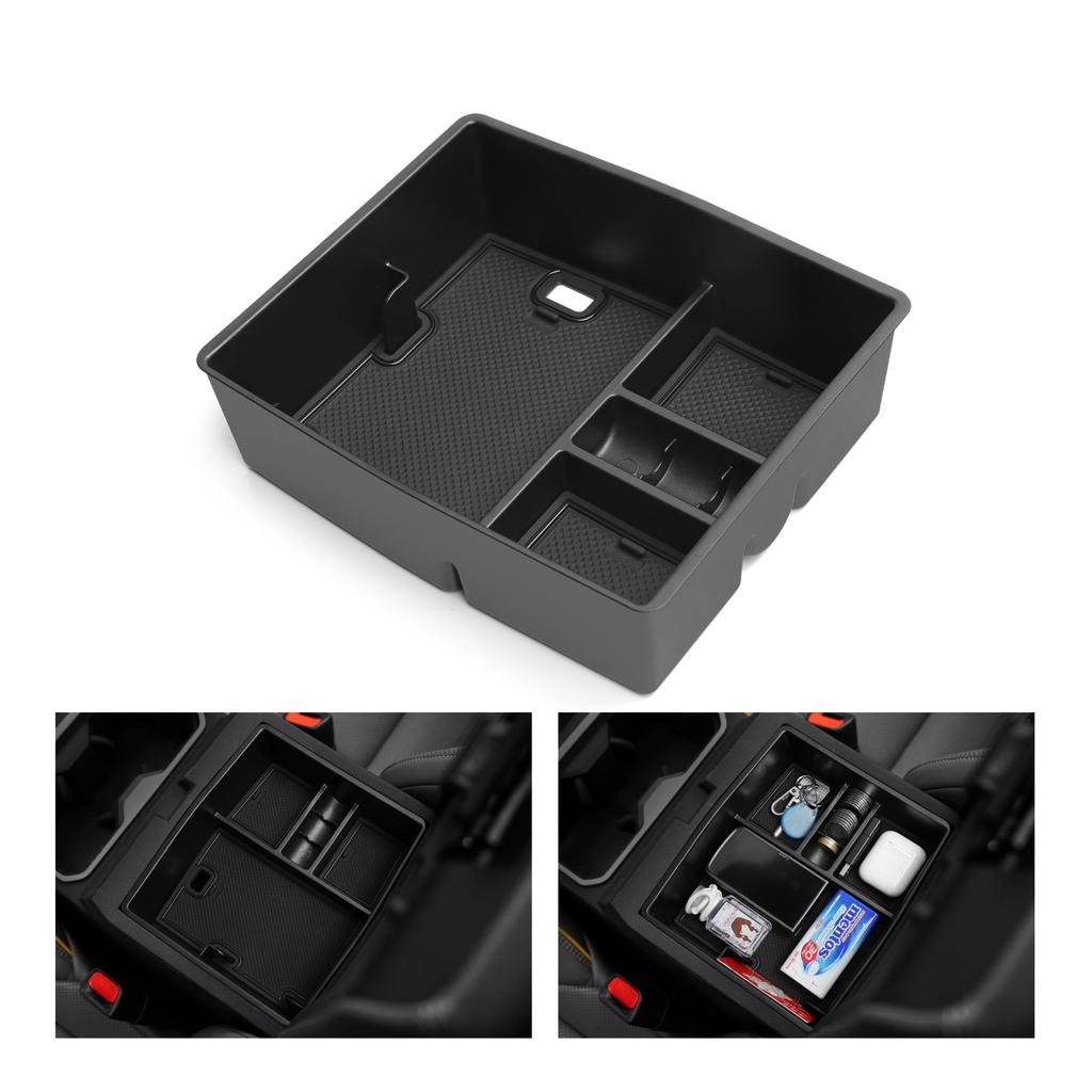For Toyota Tacoma 2024 2025 Car Armrest Storage Box Center Console Tray Organizer Interior Accessories Tidying Black