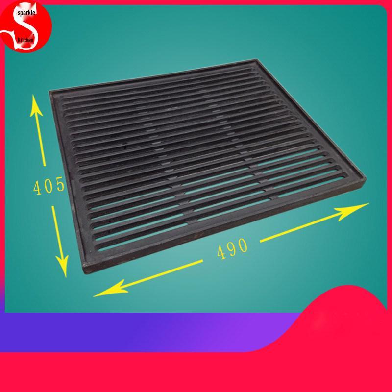 Прямоугольная чугунная сковорода-гриль с вулканическим камнем, аксессуар для гриля BBQ.