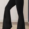 Women Pants High Waist Slim Fit Loose Leg Trousers Pure Color Yoga Running Walking Volleyball Flared Pants Everyday Wear