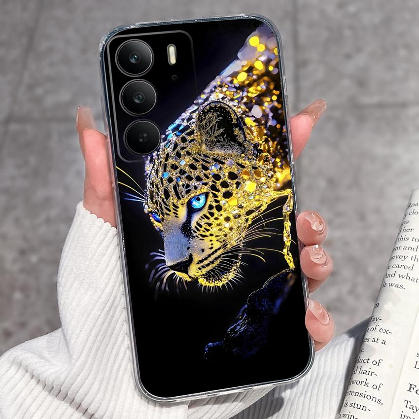 For Oppo Realme C75 C75x C71 C67 C63 C55 C35 C33 C21Y C20 C15 Clear Phone Covers Adorable Cat Patterns Screen Protector Dustproof Case For Oppo Casing