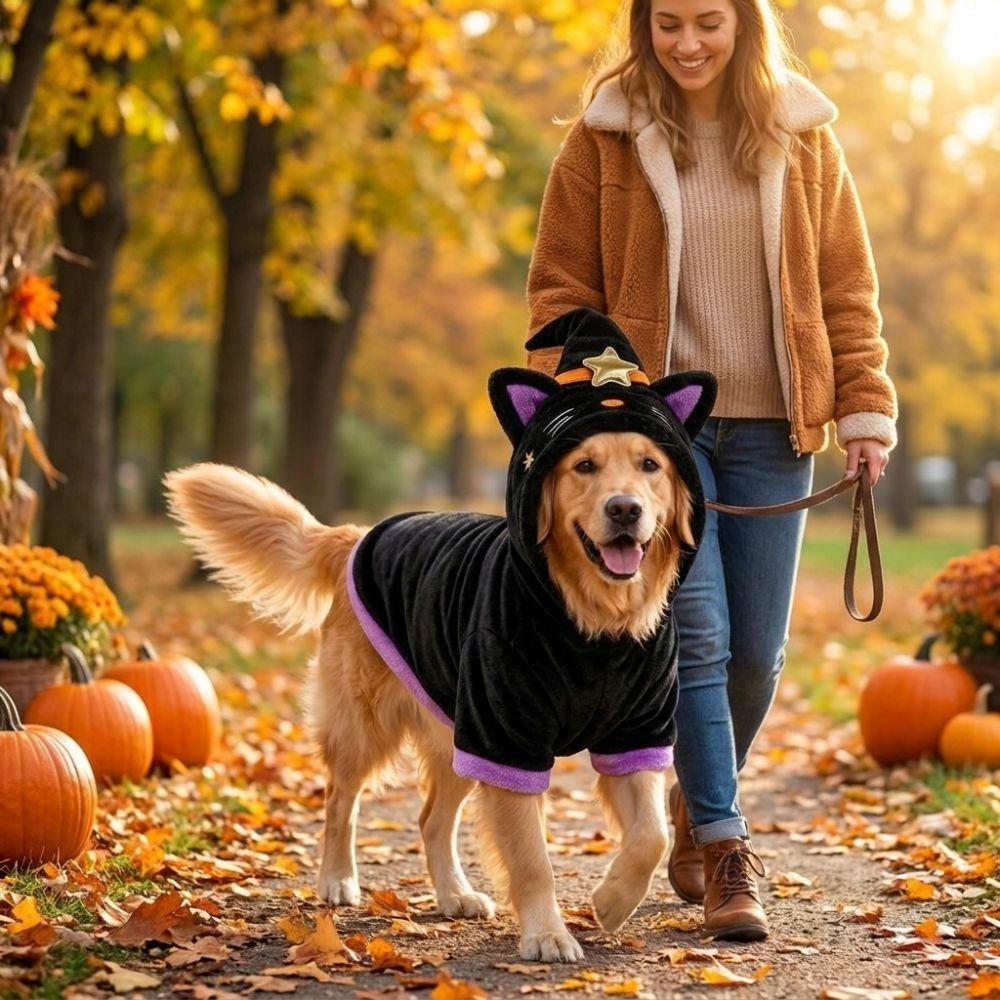 Breathable Witch Hat Dog Hoodie Soft Fabric Dog Hoodie Sweatshirt Pet Cosplay Costume Daily Wear